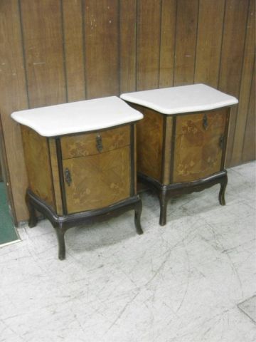 Appraisal: PR MARBLE TOP COMMODES