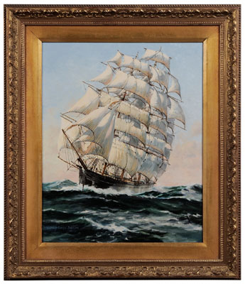 Appraisal: Eldred Clark Johnson American born Portrait of the Schooner The