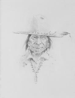 Appraisal: Eagle Feather by Olaf Wieghorst Olaf Wieghorst - pencil on