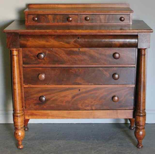 Appraisal: Empire Mahogany Chest of Drawers From an Oyster Bay Long