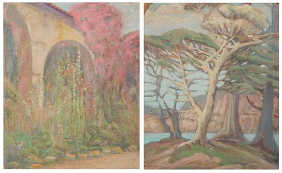 Appraisal: LOUISE BURRIDGE JENNINGS American b BOUGAINVILLEA VINE MISSION and SAN