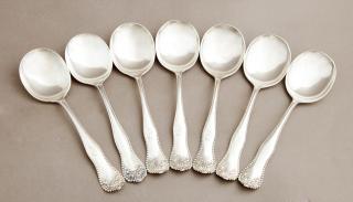 Appraisal: Set of Sterling Cream Soup Spoons by Gorham in the