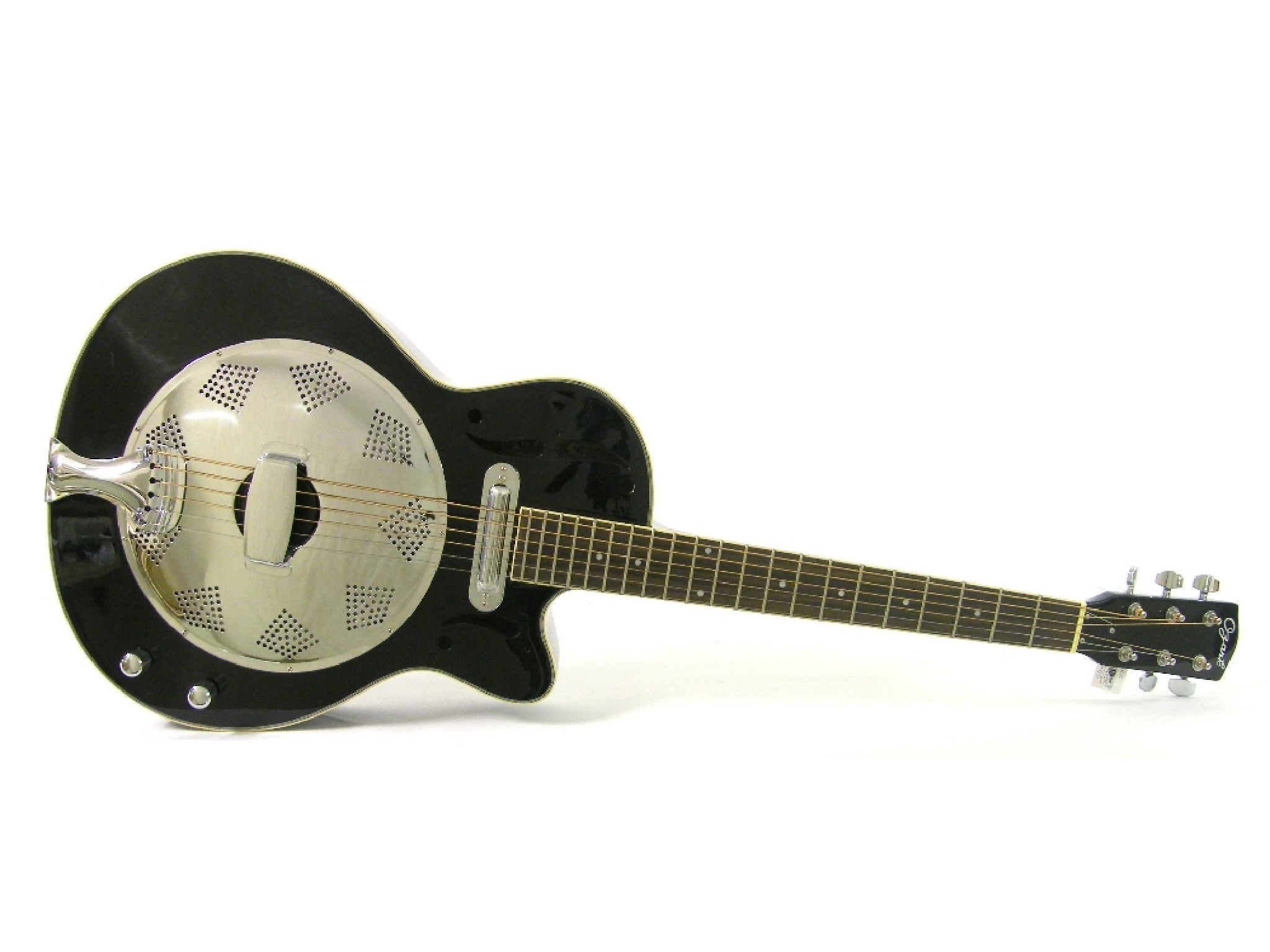 Appraisal: Ozark Professional E electric resonator guitar black finish with lacquer