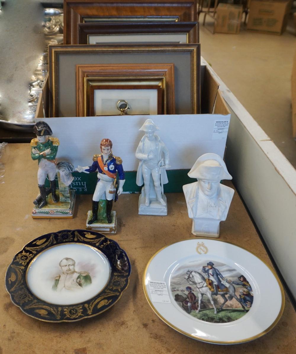 Appraisal: COLLECTION OF NAPOLEON BONAPARTE FRAMED PRINTS PORCELAIN FIGURINES AND PLATESCollection