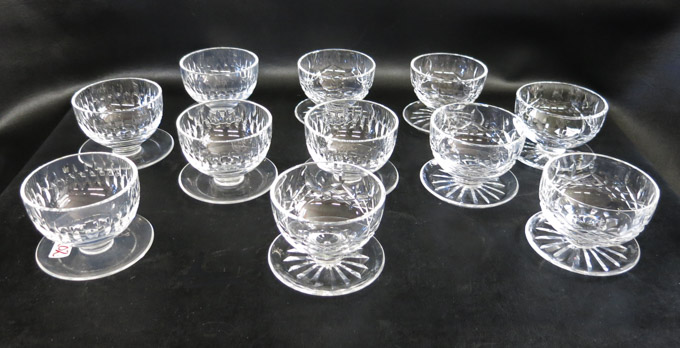 Appraisal: ELEVEN WATERFORD CUT CRYSTAL FOOTED DESSERTS in the Lismore pattern