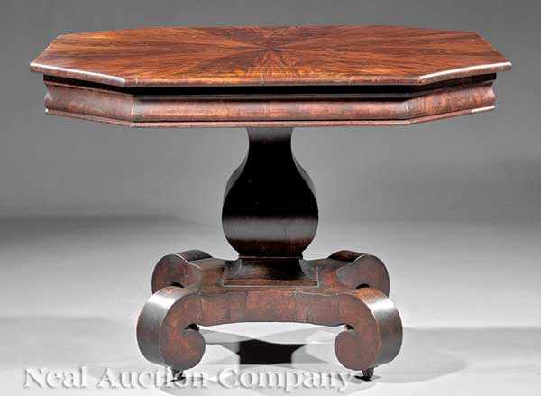 Appraisal: An American Classical Carved Mahogany Center Table early th c