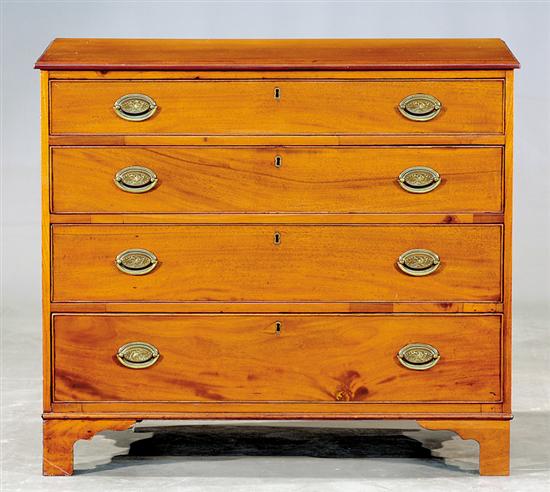 Appraisal: English mahogany chest of drawers circa rectangular molded top over