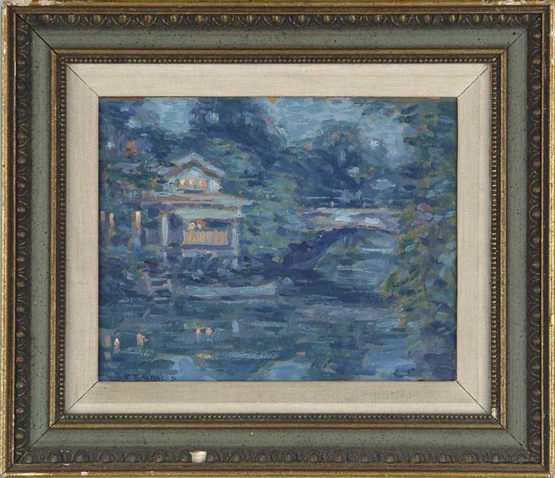 Appraisal: FRANK TOWNSEND HUTCHENS American - RIVER SCENE EVENING Oil on