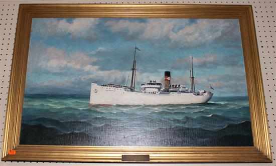 Appraisal: American School Portrait of Cargo Ship ''S S San Benito