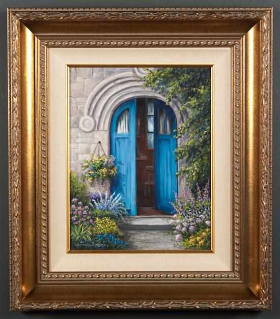 Appraisal: Barbara Rosbe Felisky American th century Blue Door in Flanders