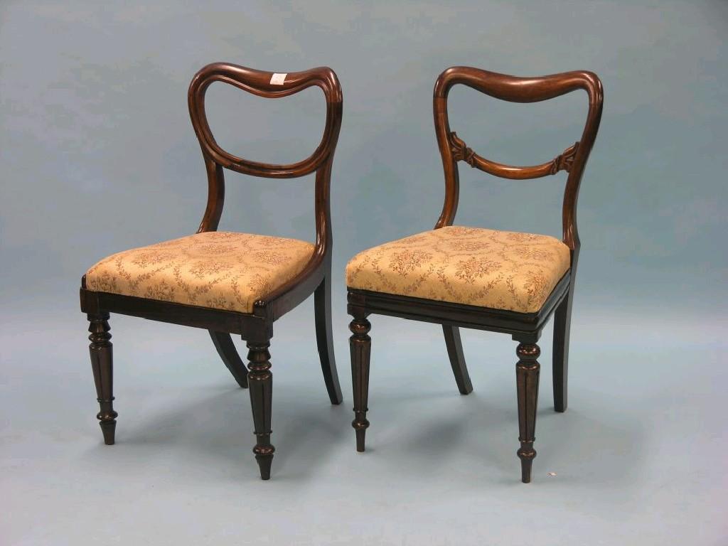 Appraisal: Two pairs of Victorian rosewood balloon-back dining chairs one pair