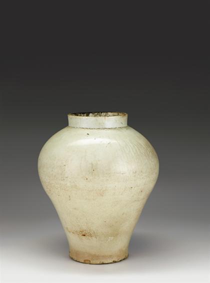 Appraisal: Large and impressive Korean white porcelain jar choson period th