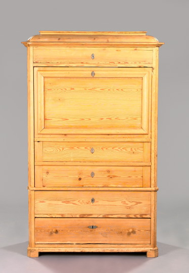 Appraisal: Biedermeier-Style Waxed Pine Armoire in the form of a secretaire