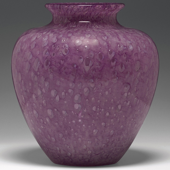 Appraisal: Steuben Cintra vase large bulbous shape in purple glass unmarked