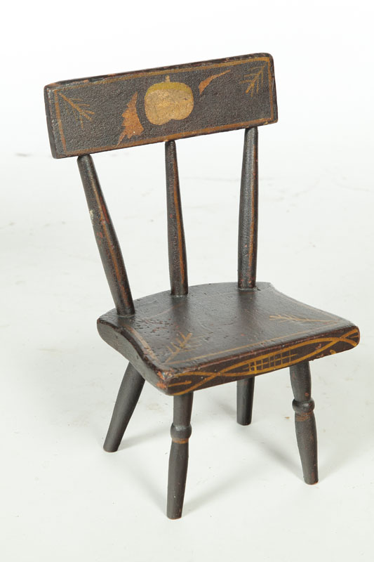 Appraisal: DECORATED CHILD'S OR DOLL CHAIR American st half- th century