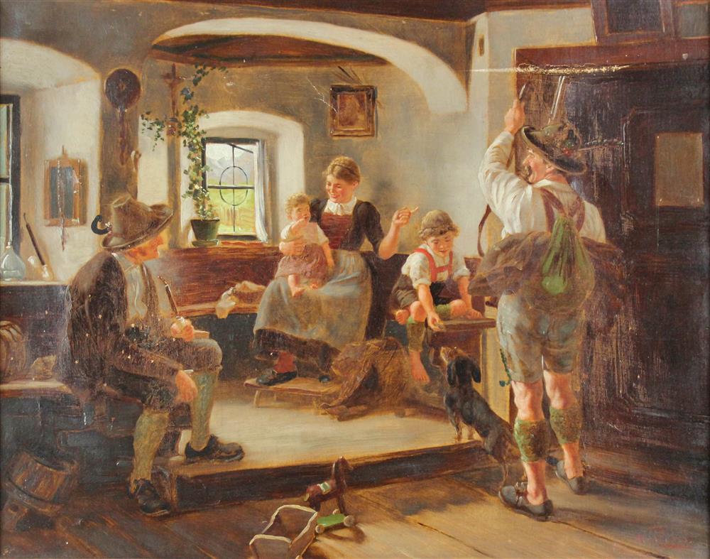 Appraisal: CIRLCE OF EMIL RAU TH CENTURY FAMILY Oil on canvas