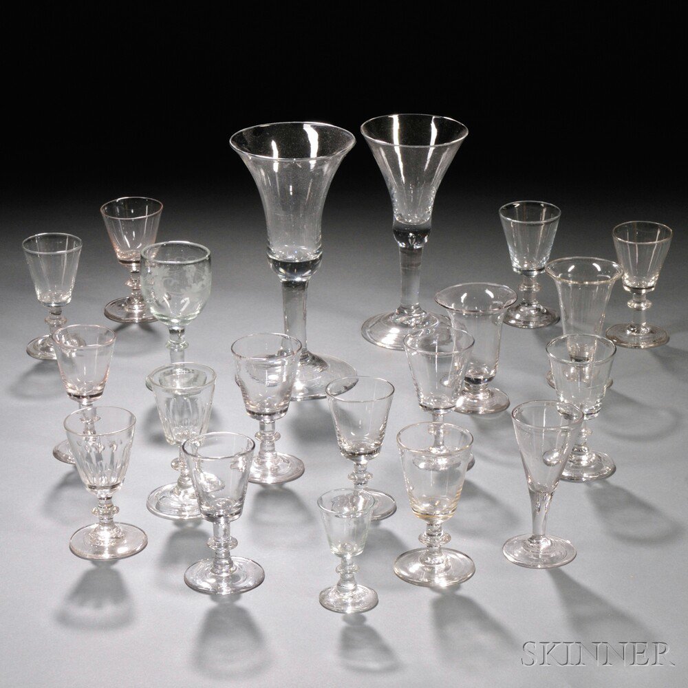 Appraisal: Twenty Blown Colorless Glass Drinking Vessels late th early th