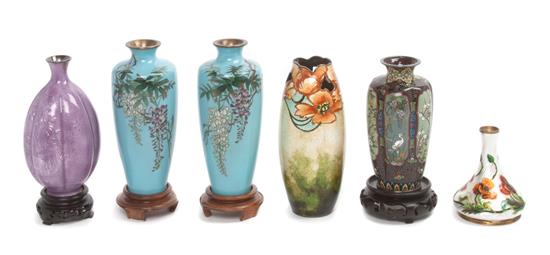 Appraisal: Sale Lot Six Japanese Cloisonne Enamel Vases comprising a pair