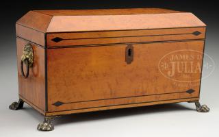 Appraisal: FINE REGENCY BIRD'S-EYE MAPLE DOUBLE TEA CADDY st quarter th