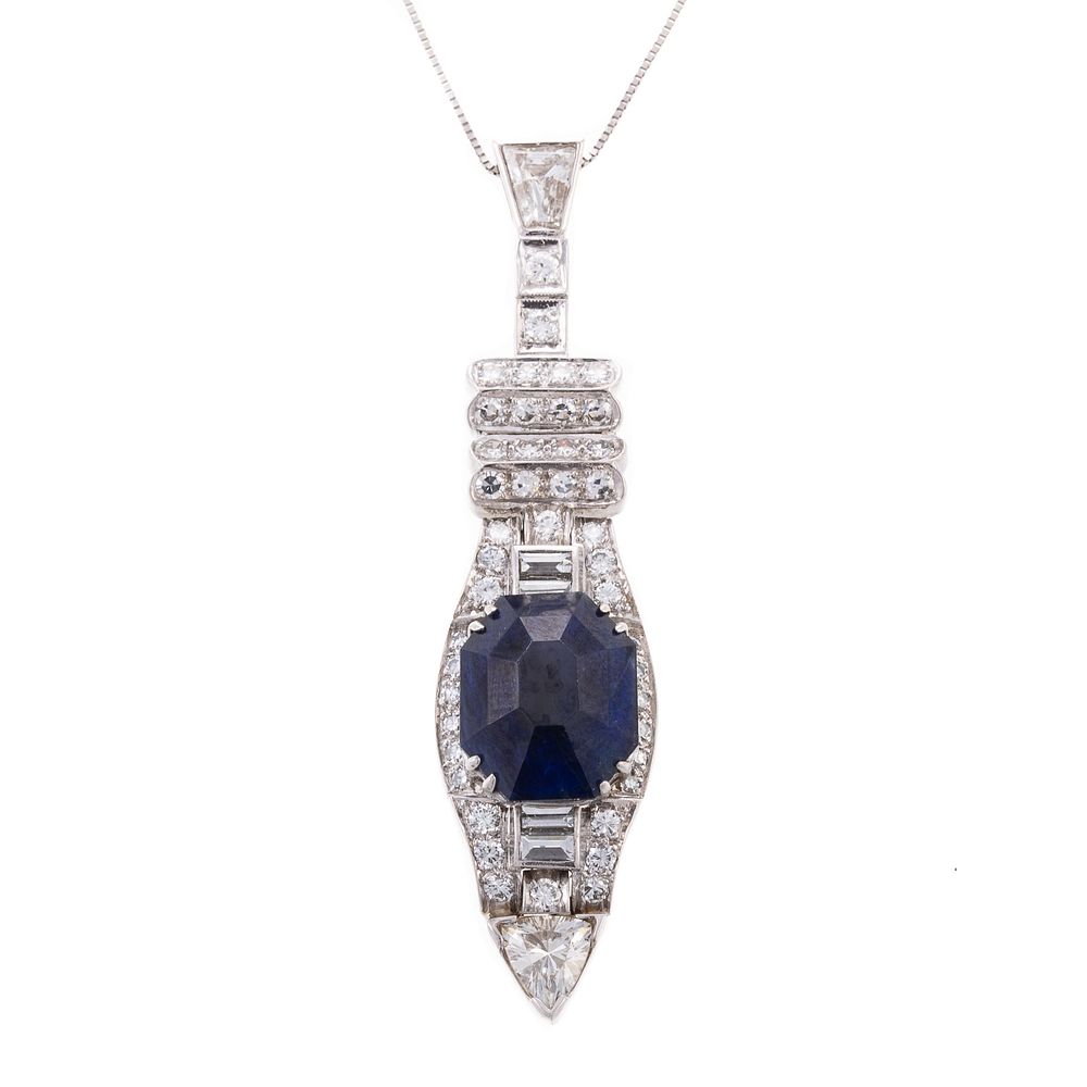 Appraisal: A GIA ct Burmese Sapphire Diamond Pendant Platinum pendant boasting