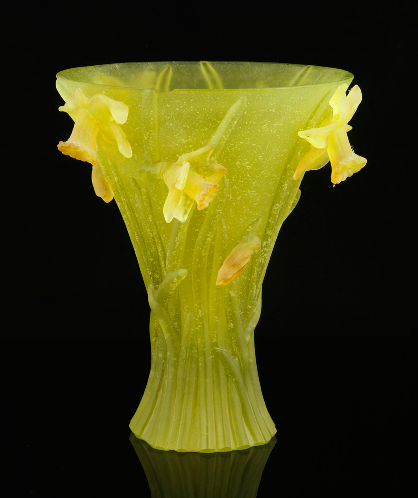 Appraisal: - Daum Pate de Verre Daffodil Vase Daum pate de