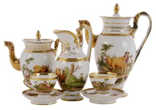 Appraisal: French Empire Porcelain Tea Coffee Service Locr and Russinger Paris