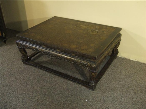 Appraisal: CHINESE BLACK AND GOLD LACQUER LOW TABLE th c of