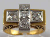 Appraisal: An Art Deco diamond ring French import hallmarks for carat