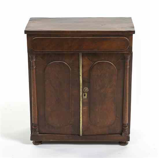 Appraisal: A Continental Burlwood Table Cabinet of rectangular form having two