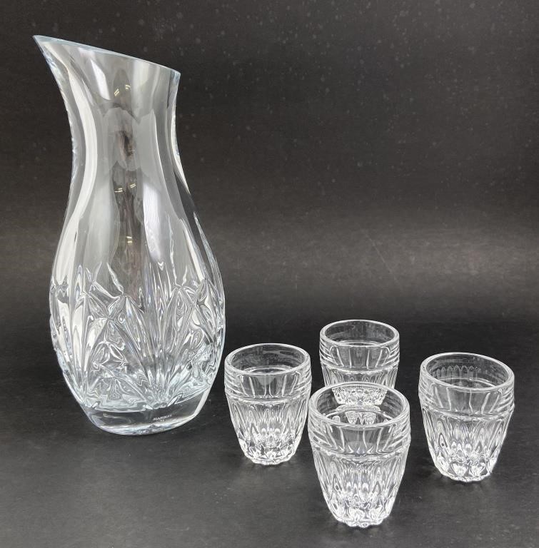 Appraisal: Marquis by Waterford Brookside oz Crystalline Carafe with four shot