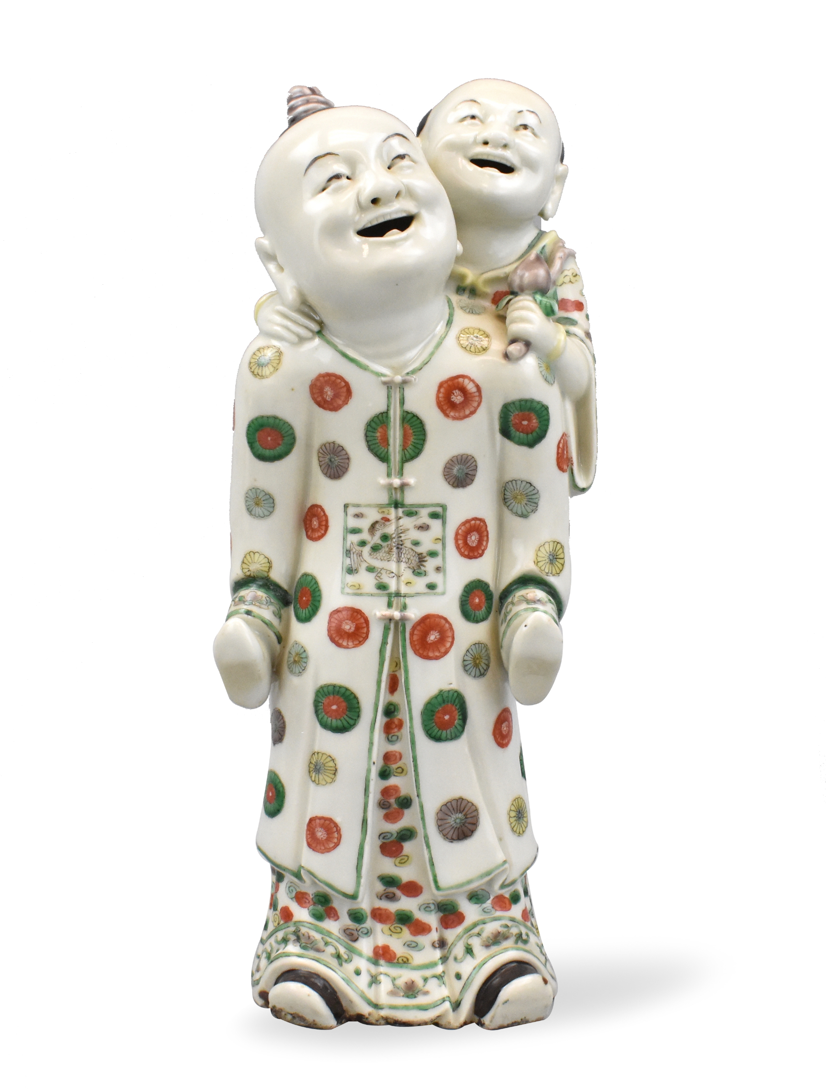 Appraisal: A Chinese famille verte porcelain sculpture of two figures Kangxi