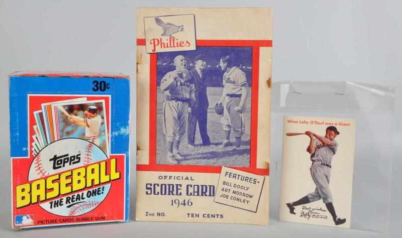 Appraisal: Lot of Topps Wax Box Baseball Items Description Includes Topps