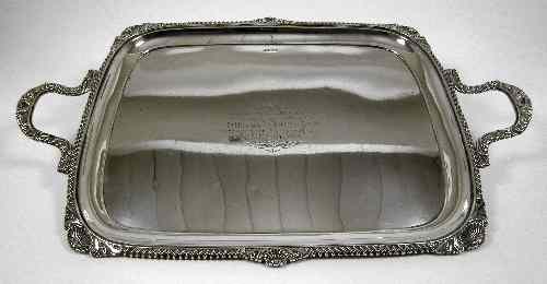 Appraisal: An Edward VII silver rectangular two-handled tray with gadrooned and