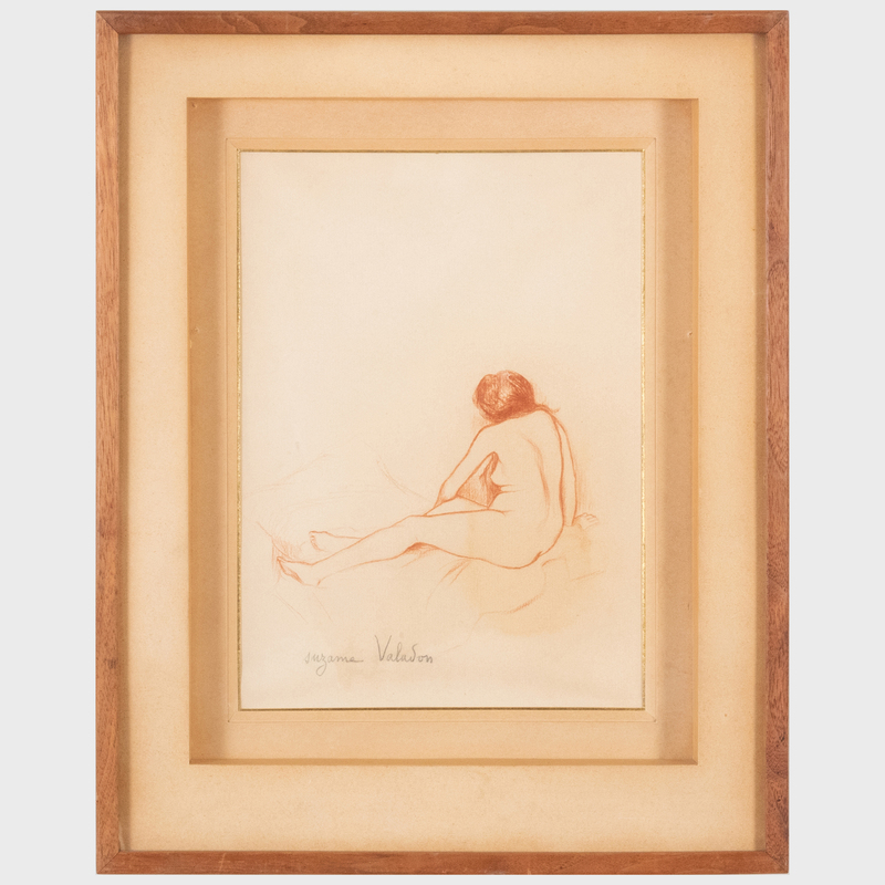 Appraisal: Suzanne Valadon - Seated Nude Brown pencil on paper signed