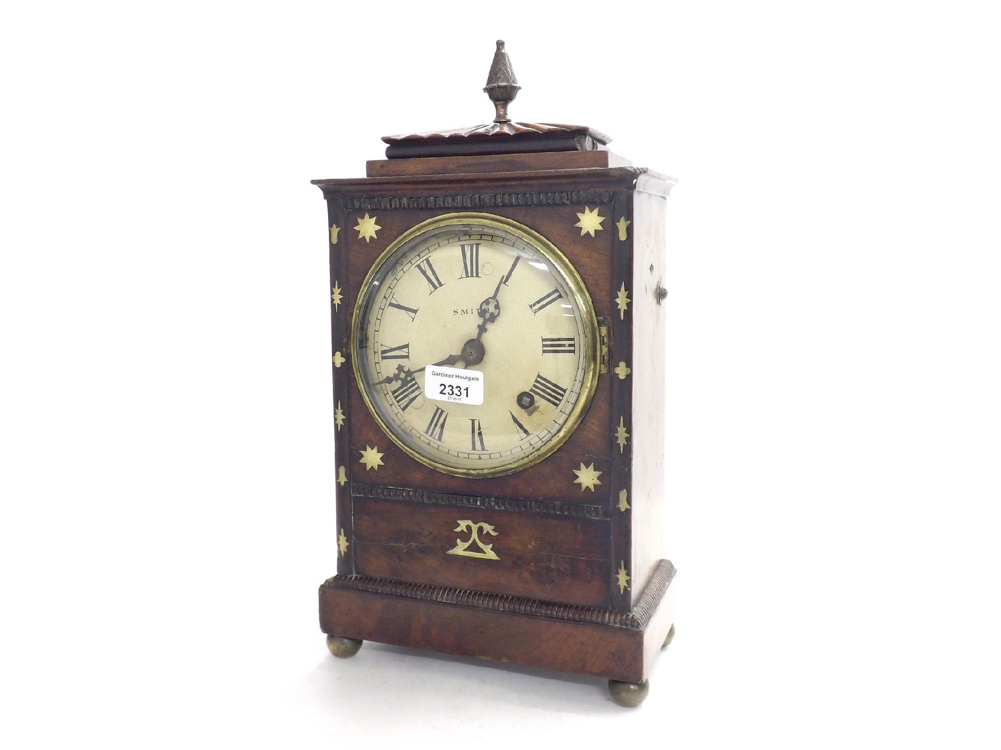 Appraisal: Rosewood single fusee bracket clock in need of restoration the