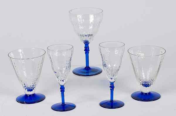 Appraisal: Steuben Glass Stemware American a group of five Steuben stems