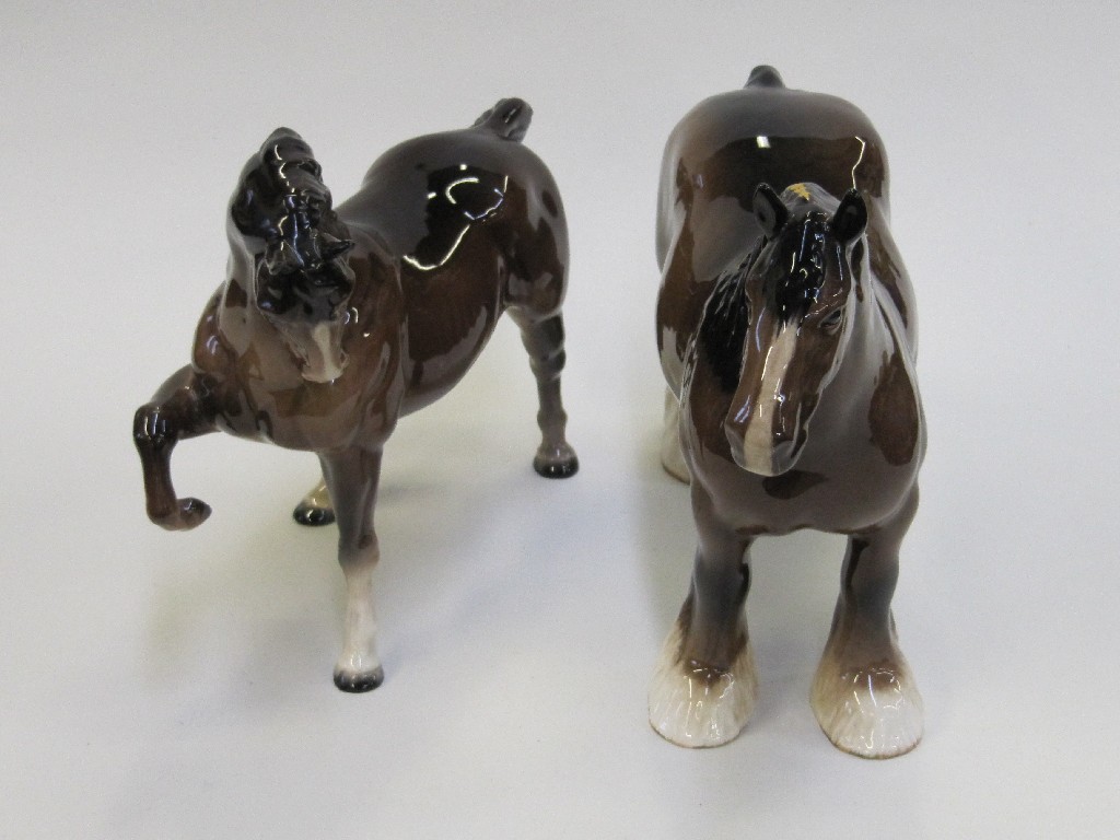 Appraisal: Two Beswick figures of horses to include Shire Mare no