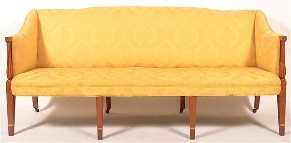 Appraisal: American Hepplewhite Mahogany Sofa American Hepplewhite Mahogany Sofa Circa -