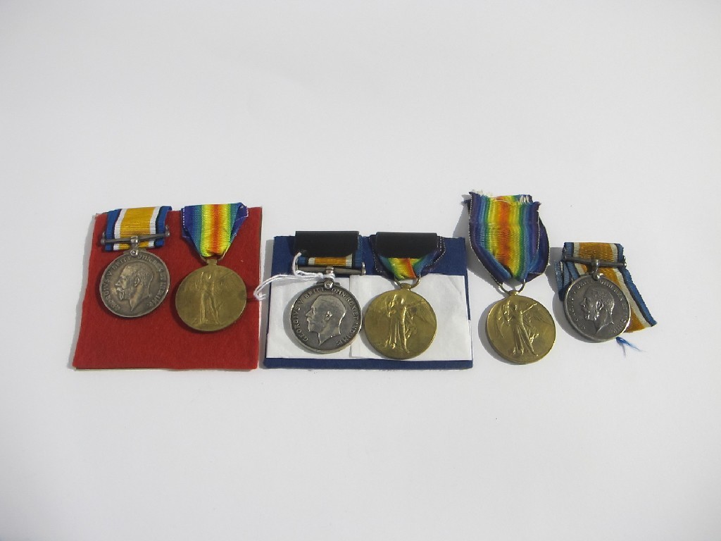 Appraisal: A lot comprising three groups of two medals to Pte