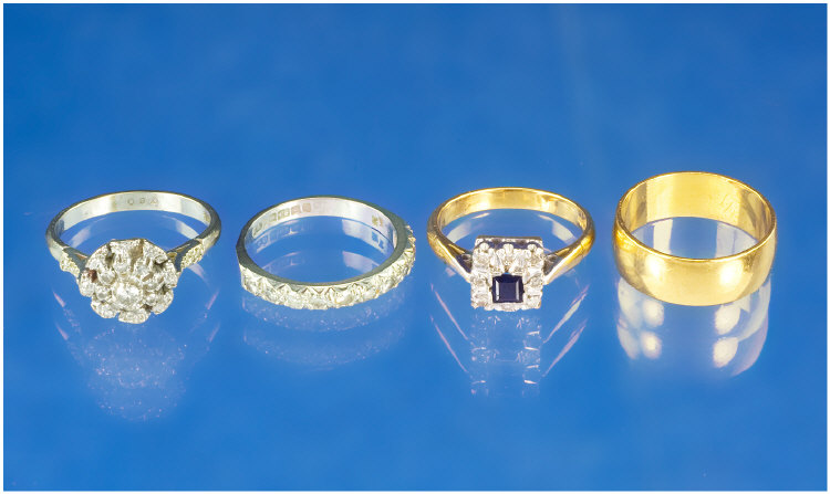 Appraisal: Collection Of Three ct Gold Rings Comprising A ct White