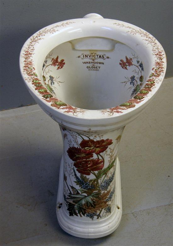 Appraisal: Victorian Invictas lavatory bowl transfer printed with floral decoration h