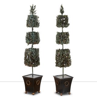 Appraisal: Pair large tole Topiaries Pair large tole Topiaries th c