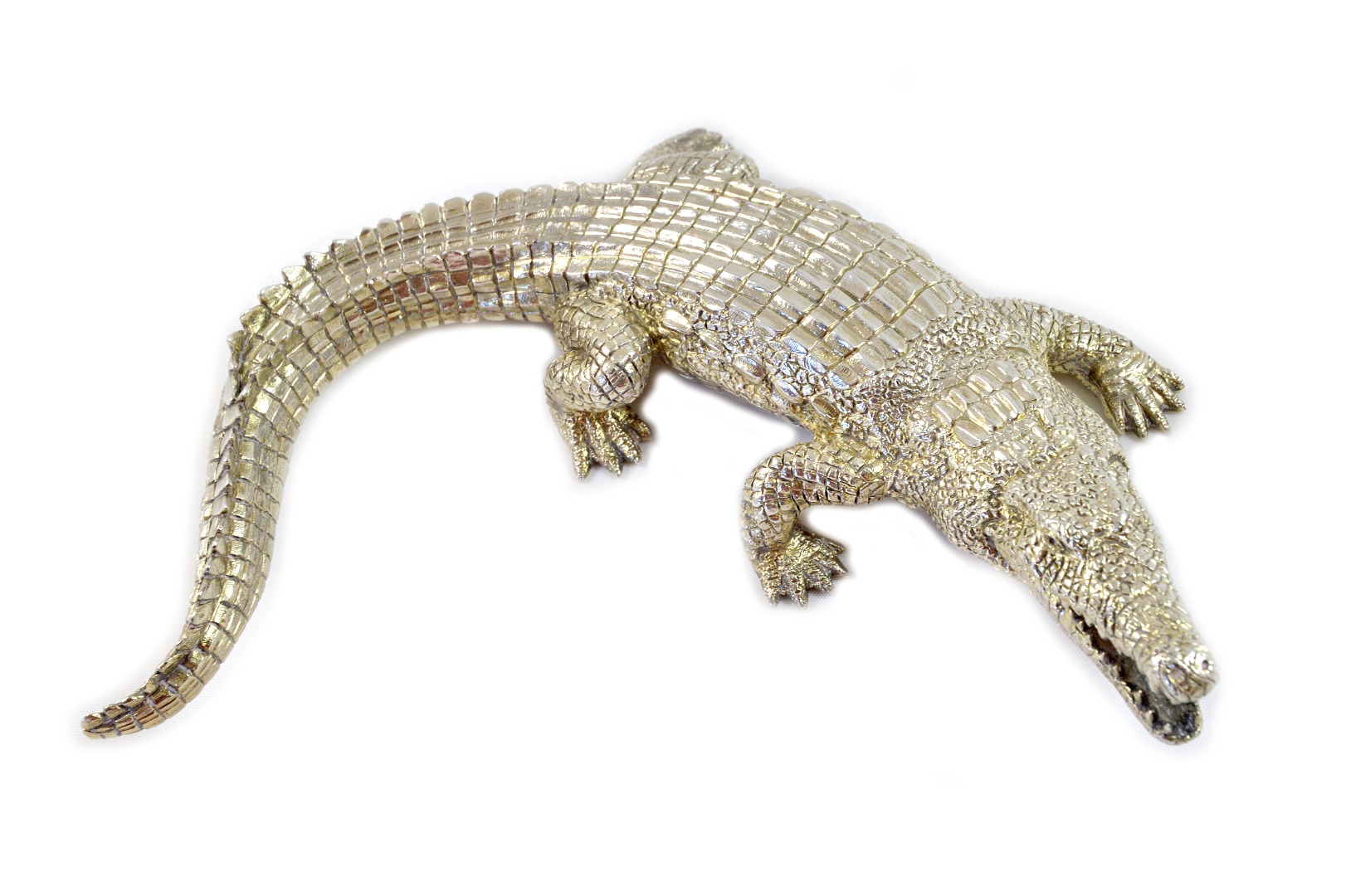 Appraisal: Garrard Company A cast silver figure of a crocodile Garrard