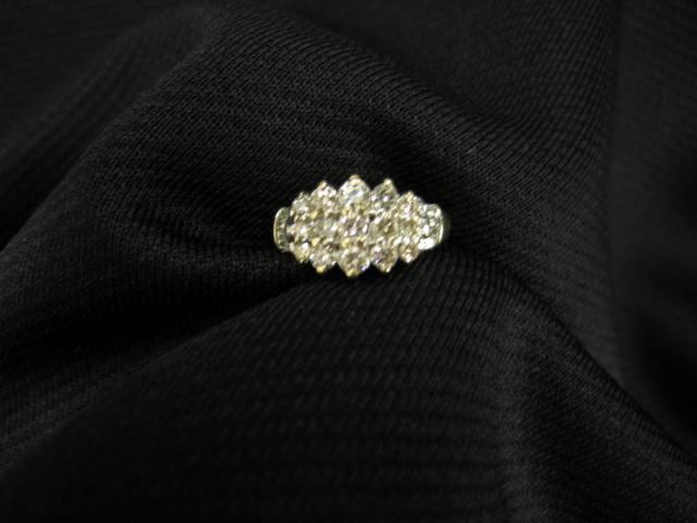 Appraisal: Diamond Ring triple row of diamonds totaling carat in k