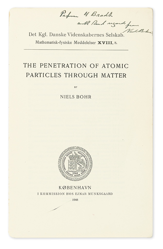 Appraisal: SCIENTISTS BOHR NIELS The Penetration of Atomic Particles through Matter