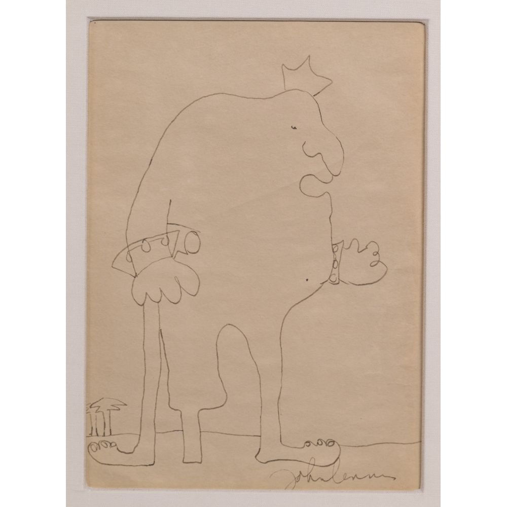 Appraisal: JOHN LENNON BRITISH - PEN AND INK DRAWING ON PAPERUndated