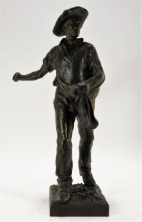 Appraisal: Yvonne Dieterle Le Semeur Bronze Figure of Farmer FRANCE -