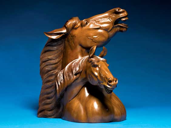 Appraisal: BALINESE HORSE SCULPTURE Both graceful and muscular this Balinese wooden