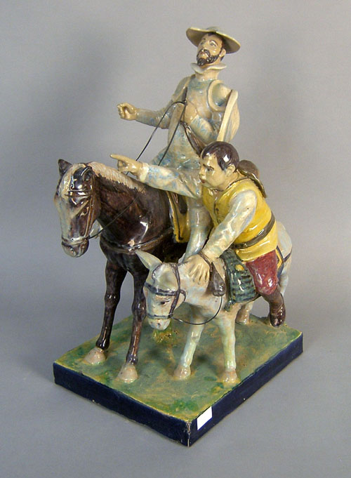 Appraisal: Large porcelain figural group with Don Quixote th c h