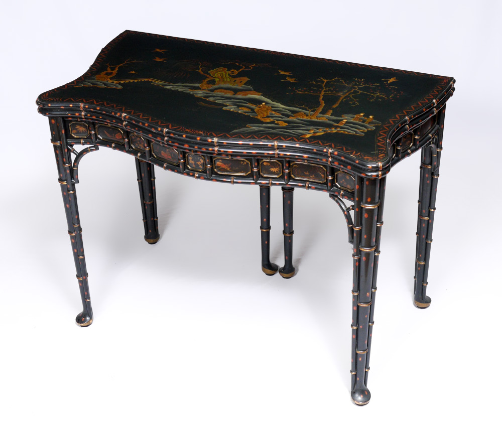 Appraisal: BAKER FURNITURE CHINOISERIE GAME TABLE From the Stately Homes of